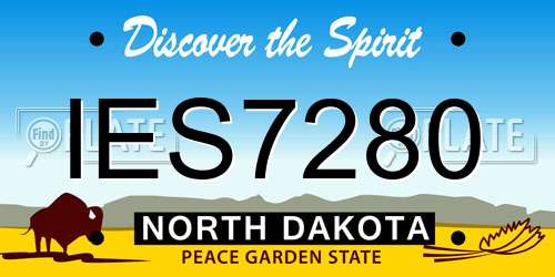 IES7280 North Dakota License Plate