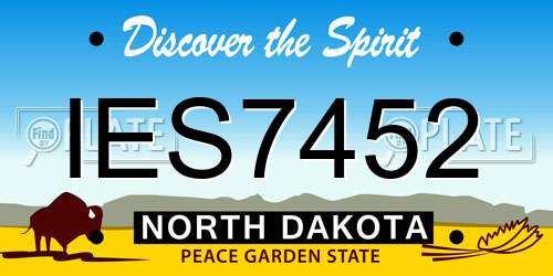 IES7452 North Dakota License Plate
