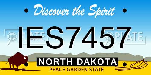 IES7457 North Dakota License Plate