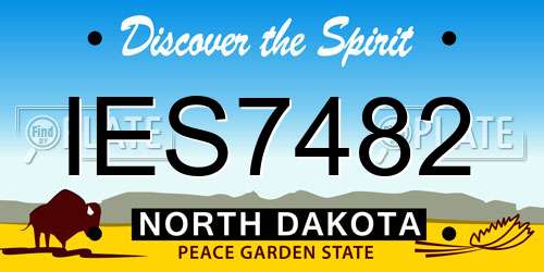 IES7482 North Dakota License Plate