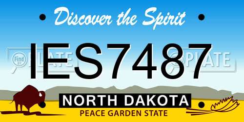 IES7487 North Dakota License Plate