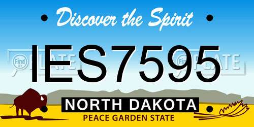 IES7595 North Dakota License Plate