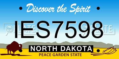IES7598 North Dakota License Plate