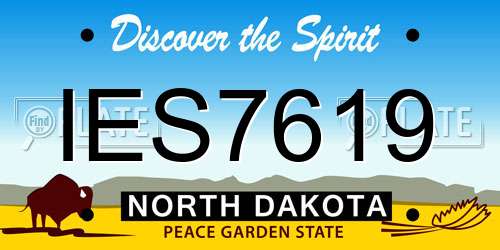 IES7619 North Dakota License Plate