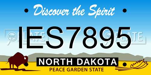 IES7895 North Dakota License Plate
