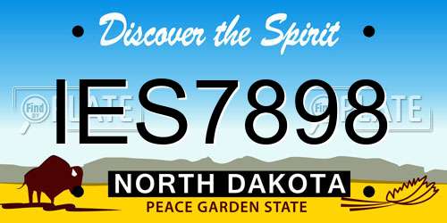 IES7898 North Dakota License Plate
