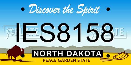IES8158 North Dakota License Plate