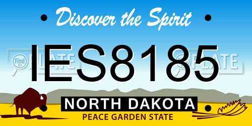 IES8185 North Dakota License Plate