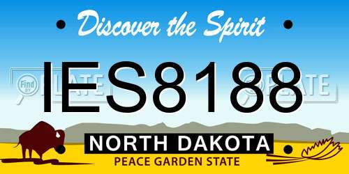 IES8188 North Dakota License Plate