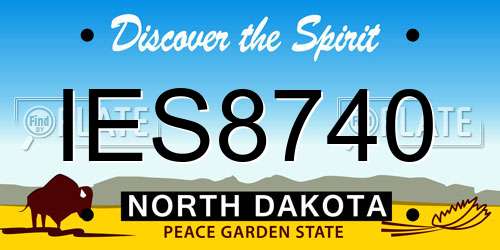 IES8740 North Dakota License Plate