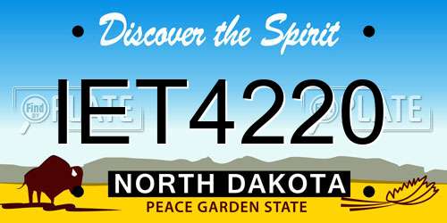 IET4220 North Dakota License Plate