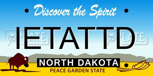 IETATTD North Dakota License Plate