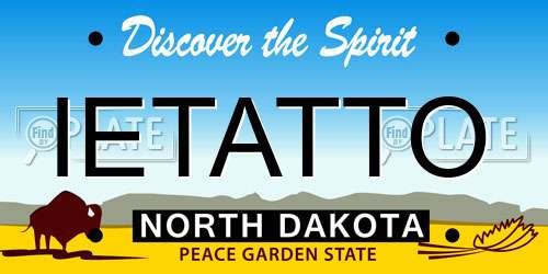 IETATTO North Dakota License Plate