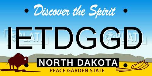 IETDGGD North Dakota License Plate