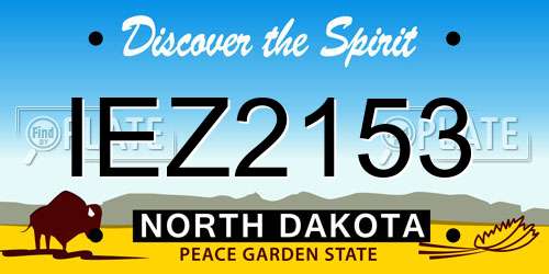 IEZ2153 North Dakota License Plate