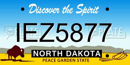 IEZ5877 North Dakota License Plate