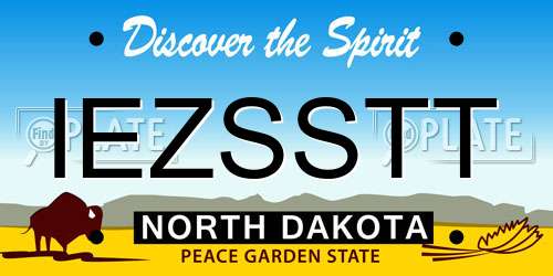 IEZSSTT North Dakota License Plate