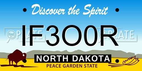 IF3O0R North Dakota License Plate