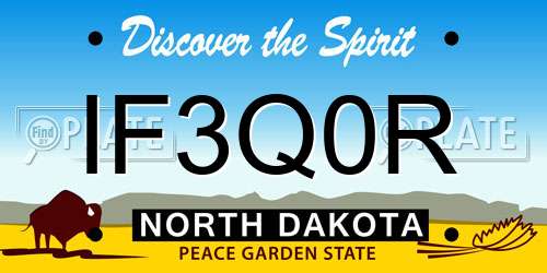 IF3Q0R North Dakota License Plate