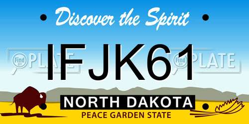 IFJK61 North Dakota License Plate