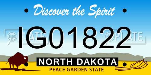 IG01822 North Dakota License Plate