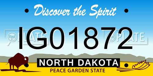 IG01872 North Dakota License Plate