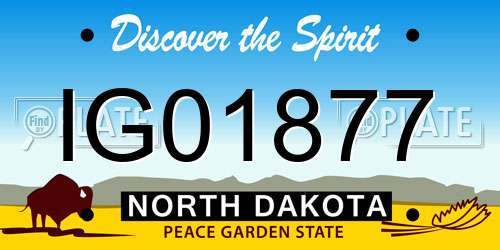 IG01877 North Dakota License Plate