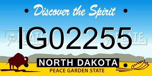 IG02255 North Dakota License Plate