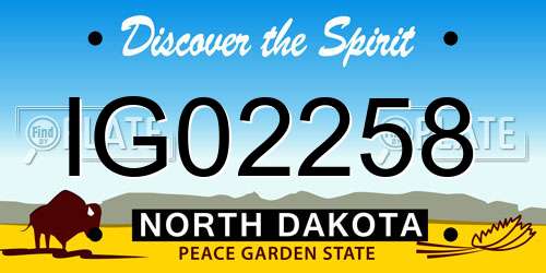 IG02258 North Dakota License Plate