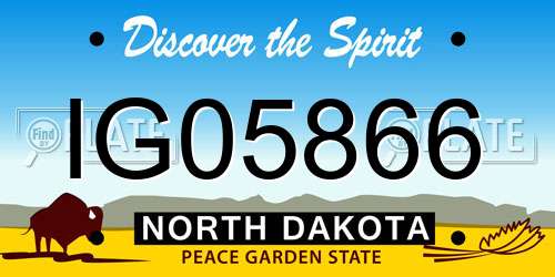 IG05866 North Dakota License Plate