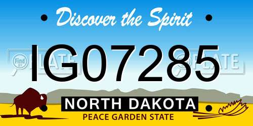 IG07285 North Dakota License Plate