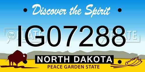 IG07288 North Dakota License Plate