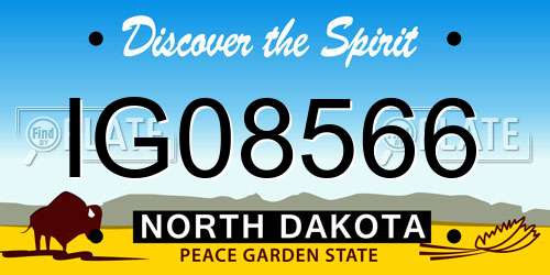 IG08566 North Dakota License Plate