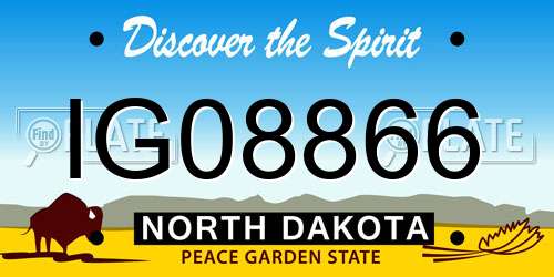 IG08866 North Dakota License Plate