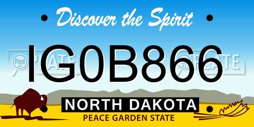 IG0B866 North Dakota License Plate