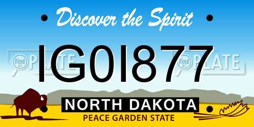 IG0I877 North Dakota License Plate