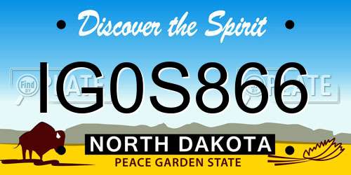 IG0S866 North Dakota License Plate
