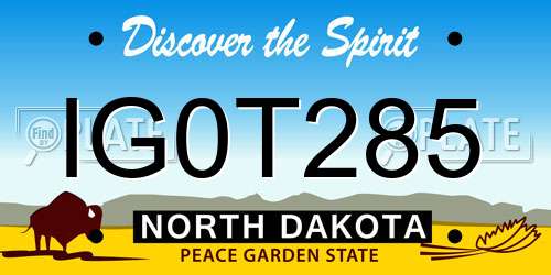 IG0T285 North Dakota License Plate