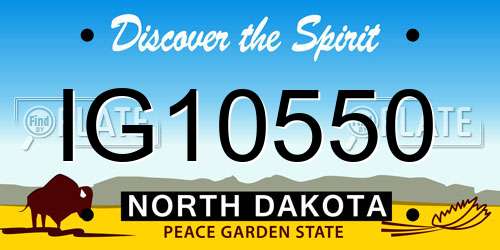 IG10550 North Dakota License Plate