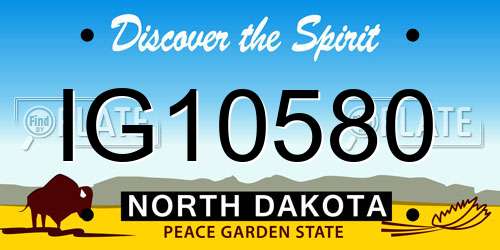 IG10580 North Dakota License Plate