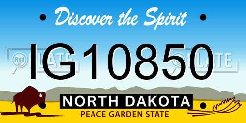 IG10850 North Dakota License Plate