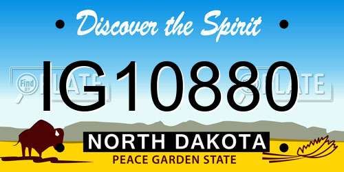 IG10880 North Dakota License Plate