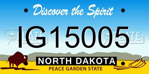 IG15005 North Dakota License Plate