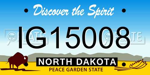 IG15008 North Dakota License Plate