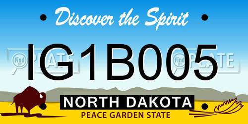 IG1B005 North Dakota License Plate
