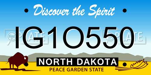 IG1O550 North Dakota License Plate