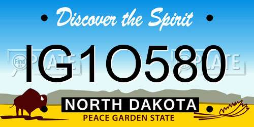 IG1O580 North Dakota License Plate