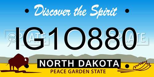 IG1O880 North Dakota License Plate