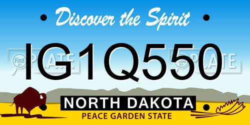 IG1Q550 North Dakota License Plate