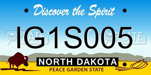 IG1S005 North Dakota License Plate